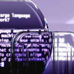 Representação abstrata de modelos de linguagem e tecnologia de inteligência artificial.
